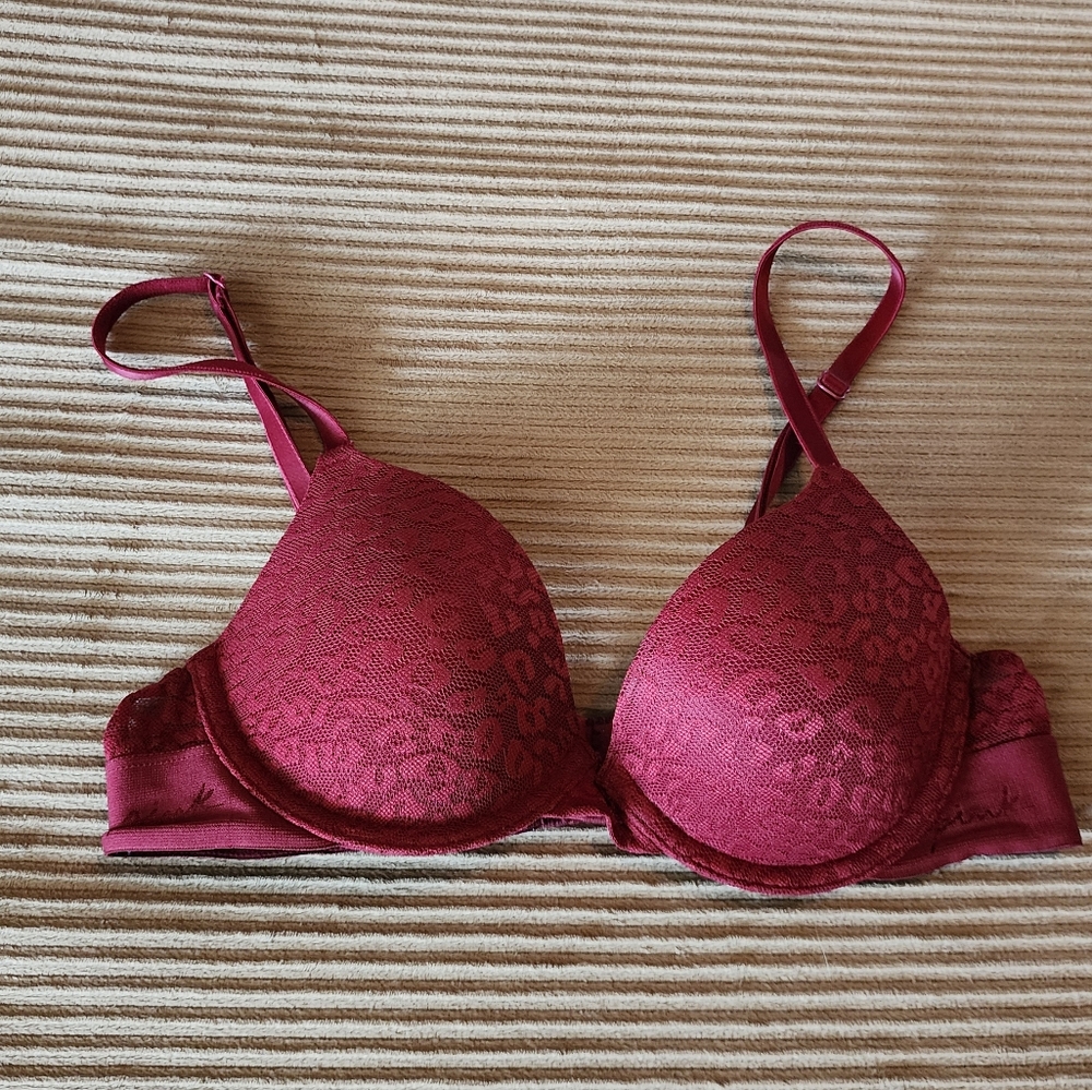 PINK Victoria's Secret Bra in Burgundy